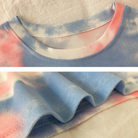 Koszulki z krótkim rękawem kobiety Tie-dye O-neck Chic Plus rozmiar 2XL Oversize koszulki nastolatki damskie Harajuku główna ulica Ulzzang Ins topy 6